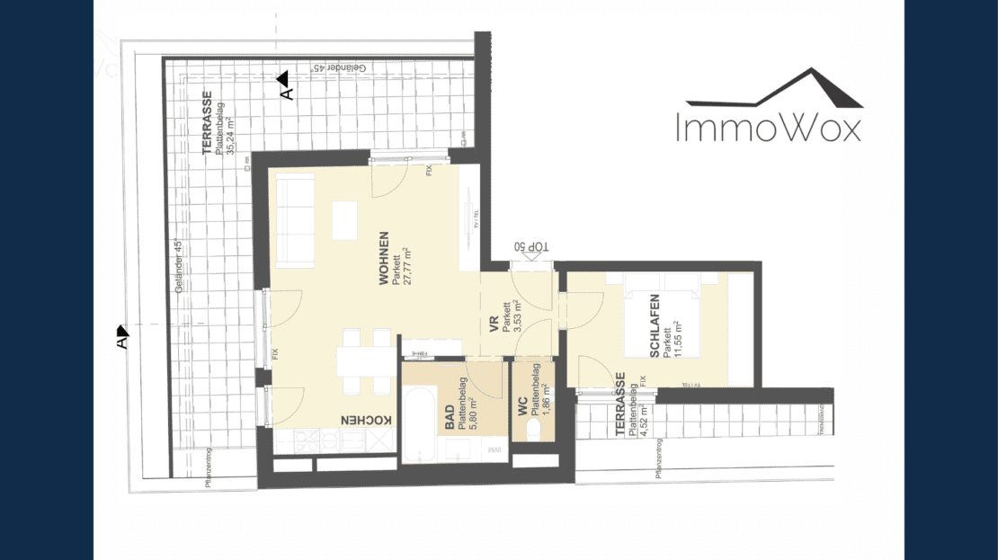 Grundriss DG Wohnung 1220 Wien