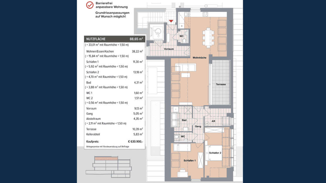 Dachgeschoß Wohnung 1100 Wien